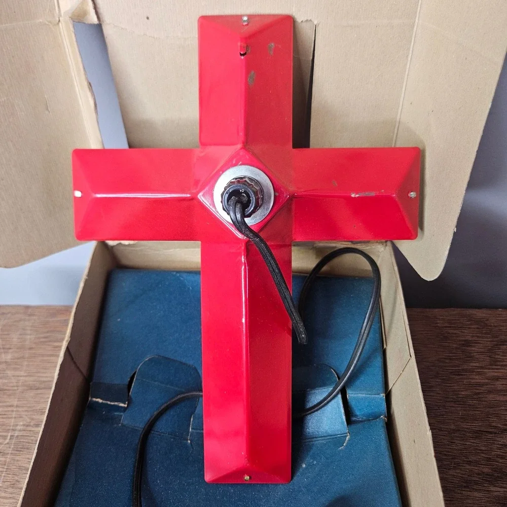 Vtg NOMA Illuminated Cross 1201 Electric Light Original Box Made in USA MCM Rare